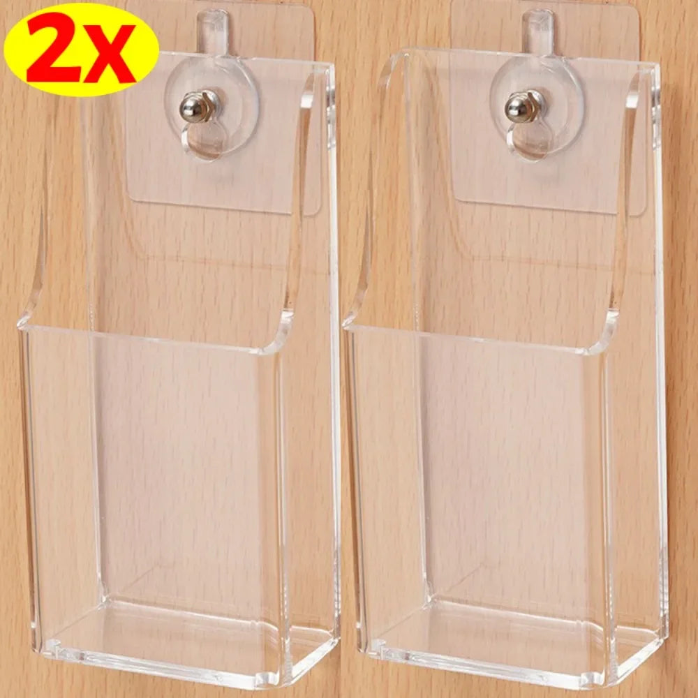 Wall Mount Remote Control Holder Transparent Storage Box Wall Storage Organizer Nixie