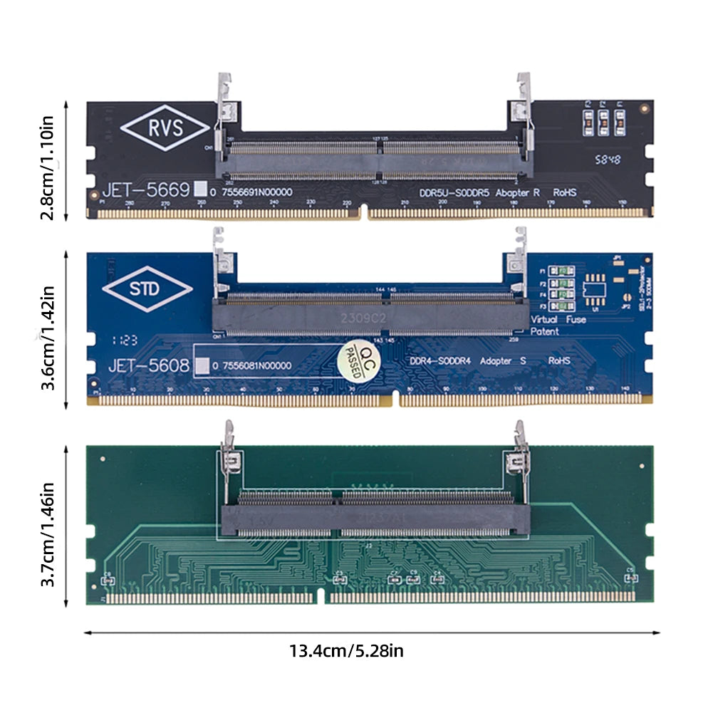 SO-DIMM to DIMM Adapter Card | DDR3 DDR4 DDR5 Laptop to Desktop Memory Adapter Card Nixie