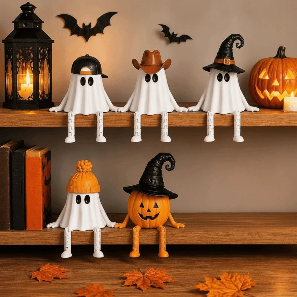 3D Printed Ghost Figurine – Articulated Movable Joints Decor Halloween Figurine Nixie