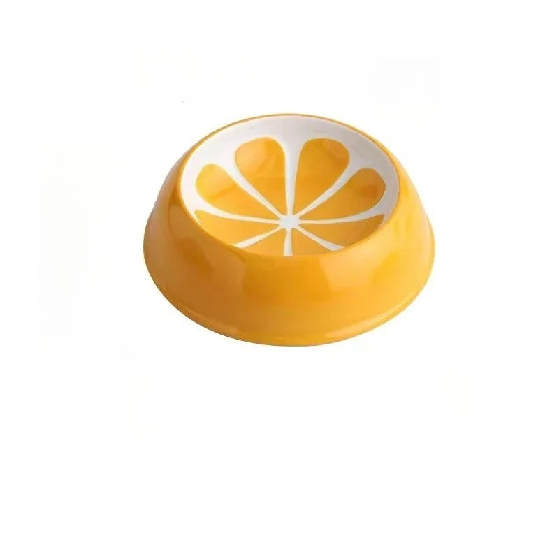 Cute Fruit Shape Ceramic Cat & Small Dog Bowl – 4 Designs Ceramic Pet Bowl Nixie green