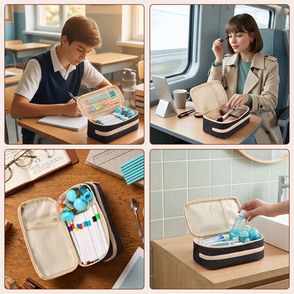 Large Capacity Multi-Layer Pencil Case & Organizer Bag