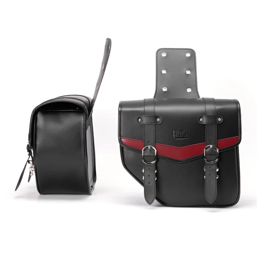 Waterproof PU Leather Motorcycle Saddle Bags – Universal Fit