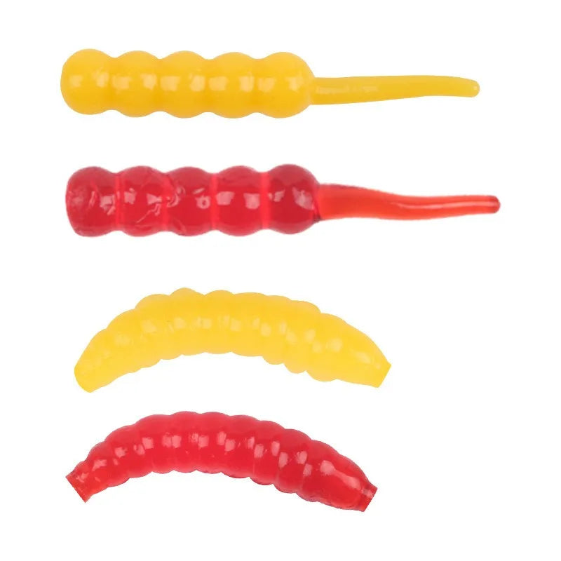 120-150pcs Soft Worm Lures 20mm Bionic Bait with Fishy Scent Soft Fishing Lures Nixie