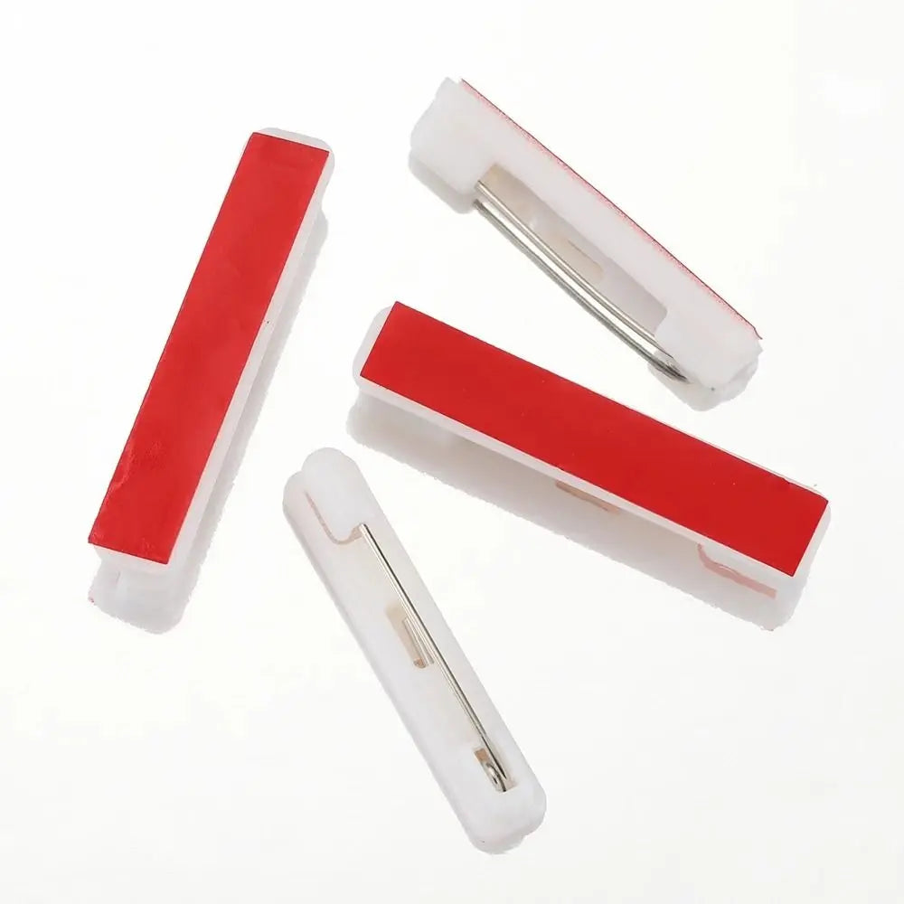 50Pcs Self-Adhesive Plastic Brooch Pins | Multi-Size DIY Badge Brooch Pin Backs Nixie