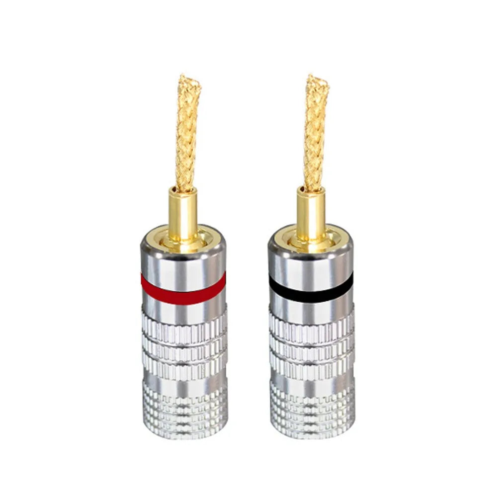 24K Gold Banana Plugs Screw Lock Speaker Wire Connectors Speaker Wire Connector Nixie army green