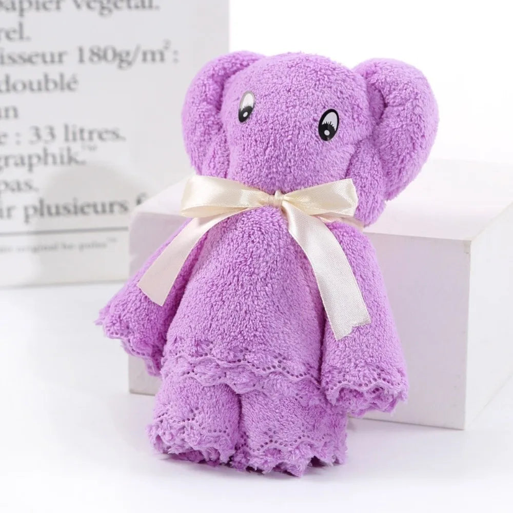 Bear-Shaped Coral Fleece Hand Towel – Soft & Absorbent Novelty Hand Towel Nixie Purple