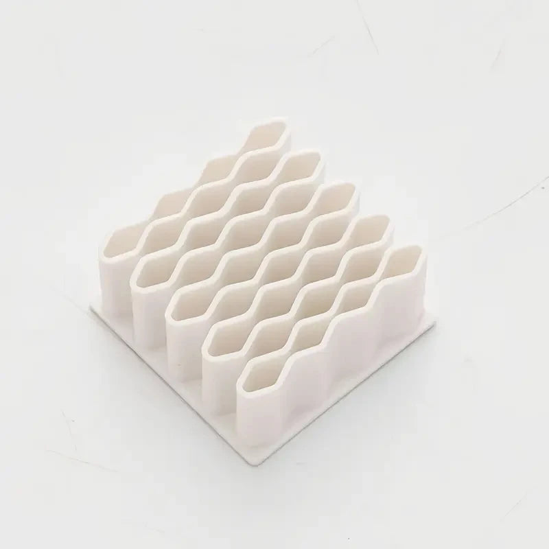 32-Slot Wave Desktop Organizer – Cosmetics & Pen Storage Desktop Storage Organizer Nixie White-1Pc