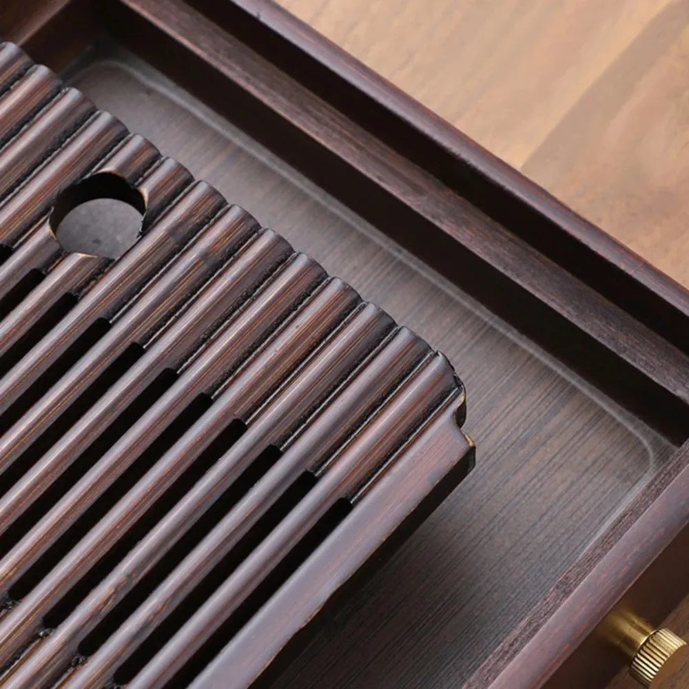 Bamboo Kung Fu Tea Tray with Drainage & Water Storage Bamboo Tea Tray Nixie