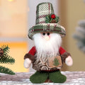 Plaid Snowman Christmas Figurine – 21cm Standing Holiday Decor Christmas Figurine Nixie 1