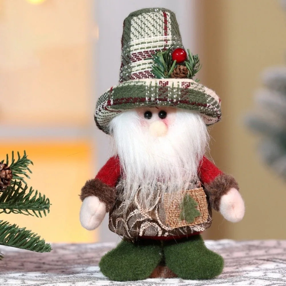 Plaid Snowman Christmas Figurine – 21cm Standing Holiday Decor