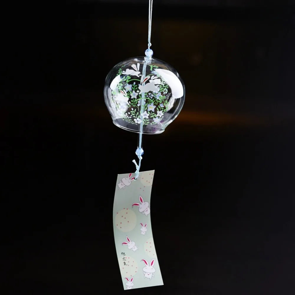 Handmade Glass Wind Chime Kawaii Japanese Style Painted Bell Glass Wind Chime Nixie Style 4