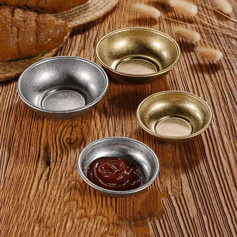 Retro Stainless Steel Sauce Dishes – Vintage Condiment Set Condiment Serving Dishes Nixie