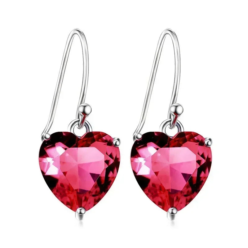 Vintage Heart CZ Necklace & Earrings Jewelry Set for Women Jewelry Set Nixie