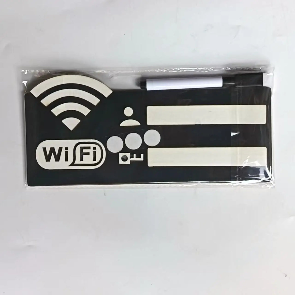 WiFi Password Wall Plaque – Self-Adhesive Wooden Sign + Pen