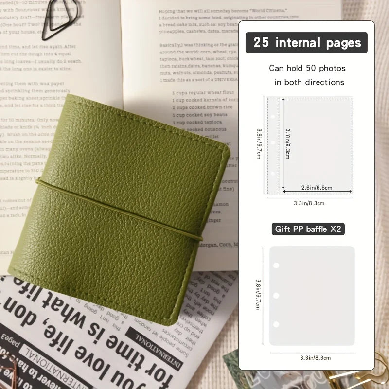 Mini Soft Leather Pocket Photo Album – 50 Pages | Nixie