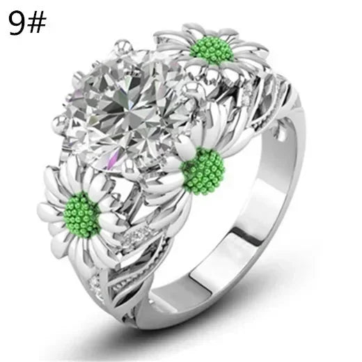 Women's Daisy Charm Silver-Plated Ring | Sizes 6–10 Fashion Ring Nixie
