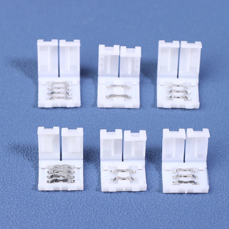10Pcs Solderless LED Strip Connectors 8mm 10mm 2/3/4 Pin RGB LED Strip Connector Nixie