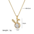 Cute Bunny Copper Zirconia Pendant Necklace for Women Pendant Necklace Nixie XL1993-2