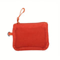 Mesh Cosmetic Pouch Zipper Travel Organizer Bag | Minimalist Mesh Cosmetic Pouch Nixie Orange
