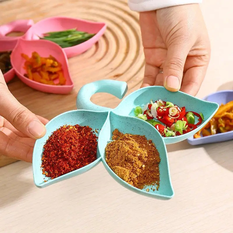 3-Compartment Sauce Dipping Bowls | Food-Grade Plastic Dish Sauce Dipping Dish Nixie