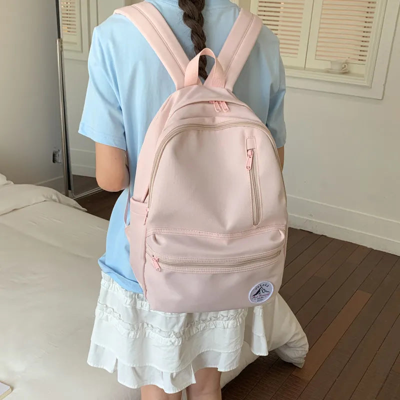 Korean College Laptop Backpack for Women | Stylish & Spacious Women's Backpack Nixie Pink