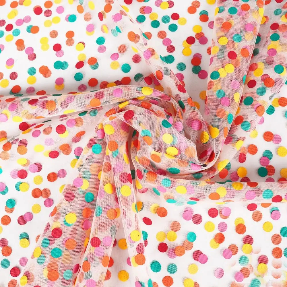 Polka Dot Tulle Organza Fabric – Bouquet & Gift Wrapping Mesh Craft Wrapping Fabric Nixie