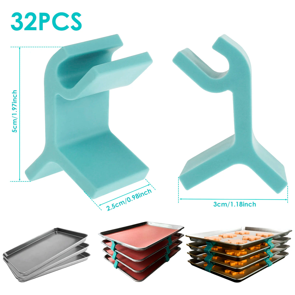 32/50Pcs Baking Sheet Stackers – Space-Saving Tray Holders
