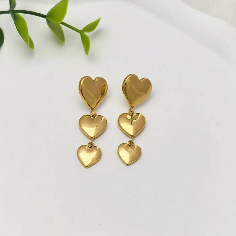 Heart Stud Earrings – 14K Gold Plated Stainless Steel | Women Stud Earrings Nixie