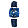 REBIRTH Square Women's Rhinestone Quartz Watch | Leather Band Women's Fashion Watch Nixie Blue