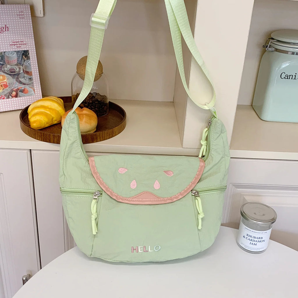 Cartoon Guava Crossbody Shoulder Bag – Lightweight Nylon