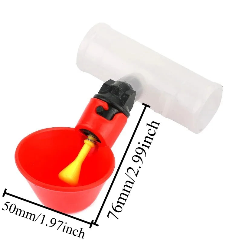 2Pcs Automatic Poultry Drinker Bowl Cups with Nipple Valve Poultry Drinker Bowl Nixie