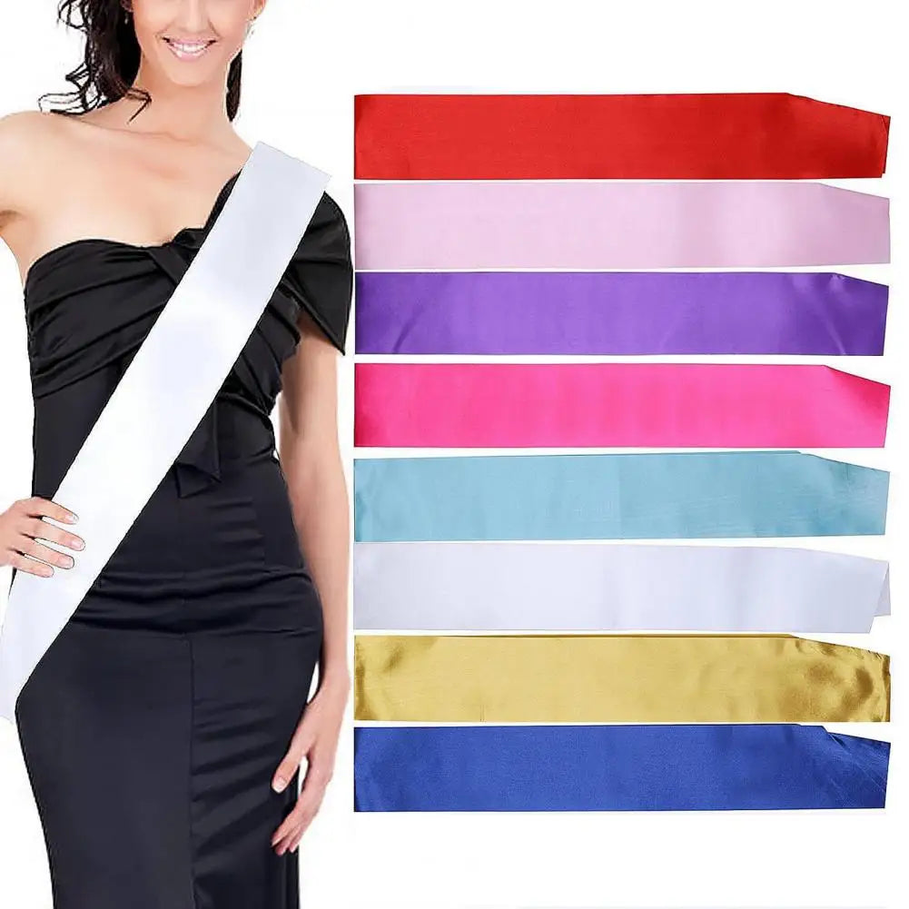 Blank Satin Party Sash – Wedding, Bridal & Bachelorette Party Sash Ribbon Nixie