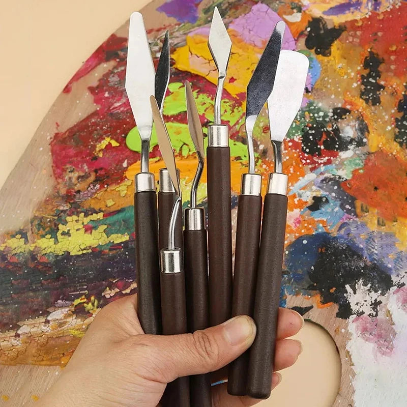 7-Piece Palette Knife Set – Paint Mixing & Scraper Tools Palette Knife Set Nixie