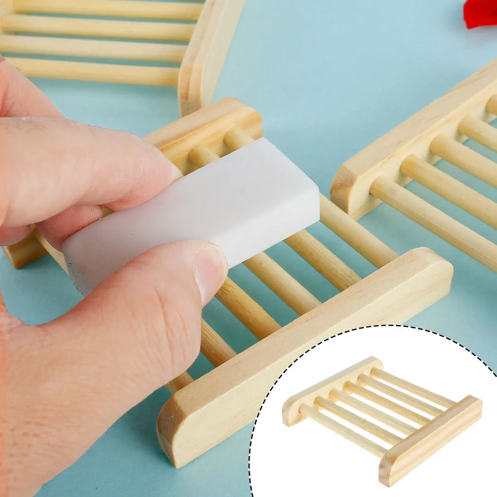Natural Bamboo Soap Dish Set | Self-Draining Wooden Soap Holder Wooden Soap Dish Nixie