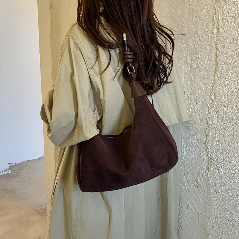 Nixie Suede Retro Crossbody Bag – Women's Shoulder Satchel Crossbody Shoulder Bag Nixie