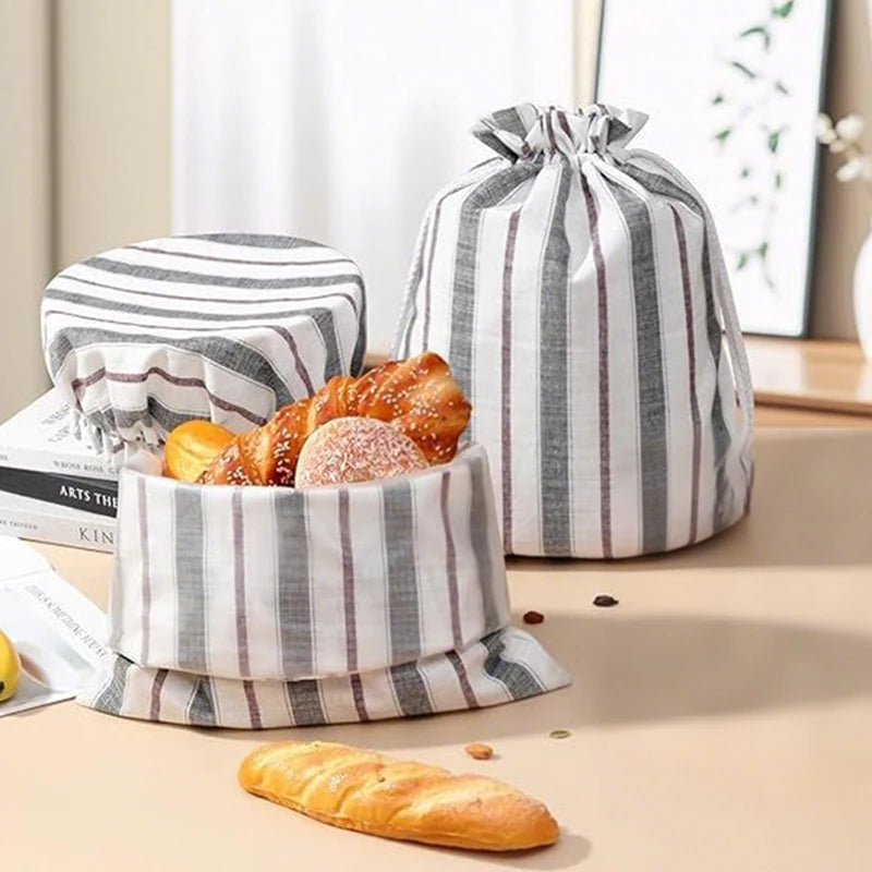 Reusable Linen Beeswax Bread Bags with Sourdough Proofing Cover Bread Storage Bag Nixie