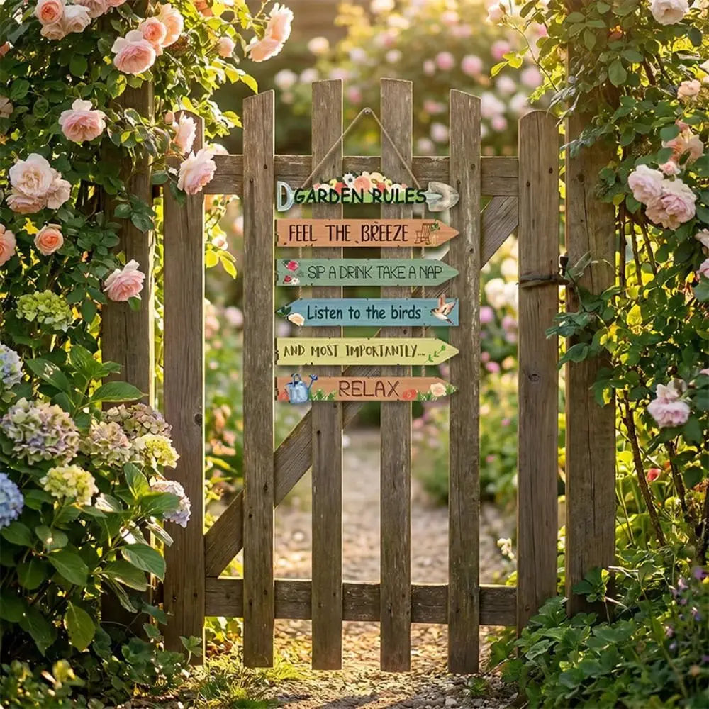 Rustic Wooden Garden Hanging Sign – Retro Wall Decor Plaque Garden Wall Plaque Nixie