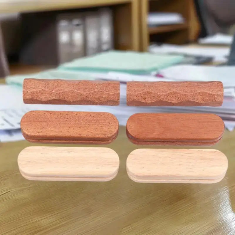 2Pcs Sapele Wood Insulated Pan Handles – Heat Resistant Grip Pan Handle Set Nixie