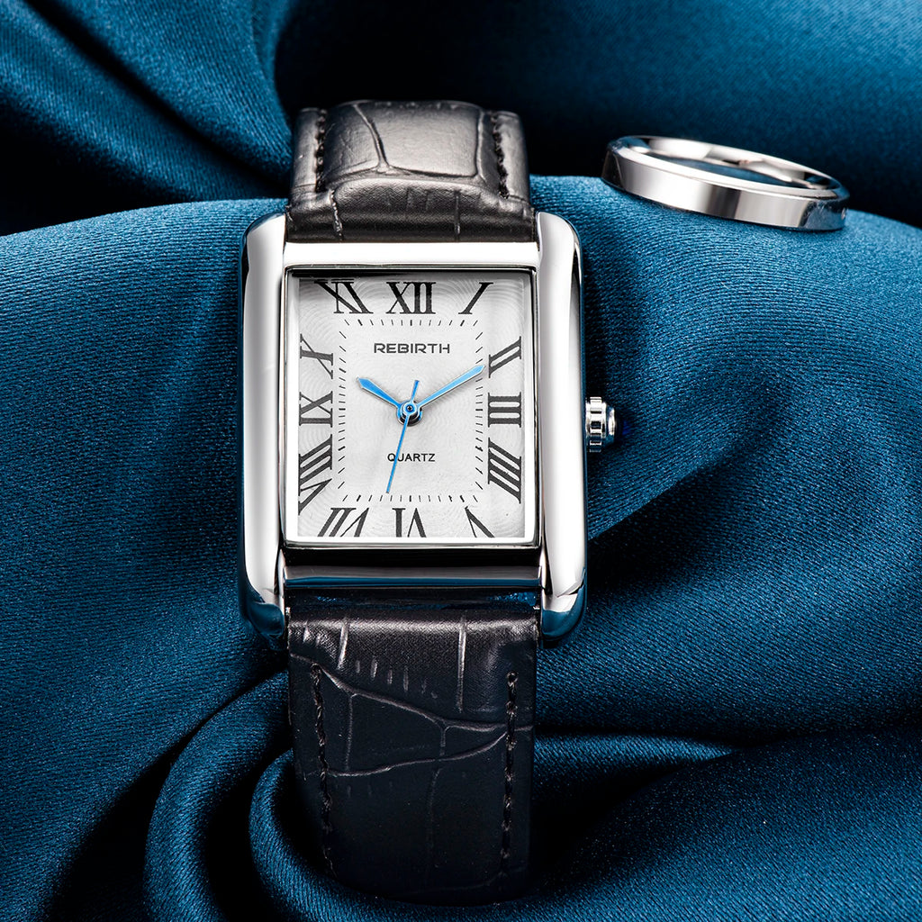 REBIRTH Retro Square Roman Numeral Quartz Wristwatch Quartz Wristwatch Nixie