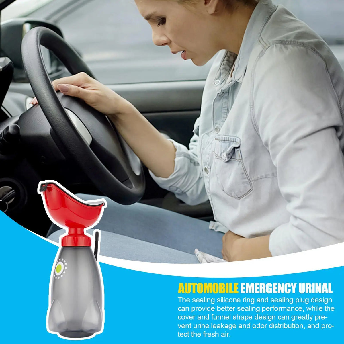 Portable Unisex Urinal Bottle with Lid & Funnel | Travel