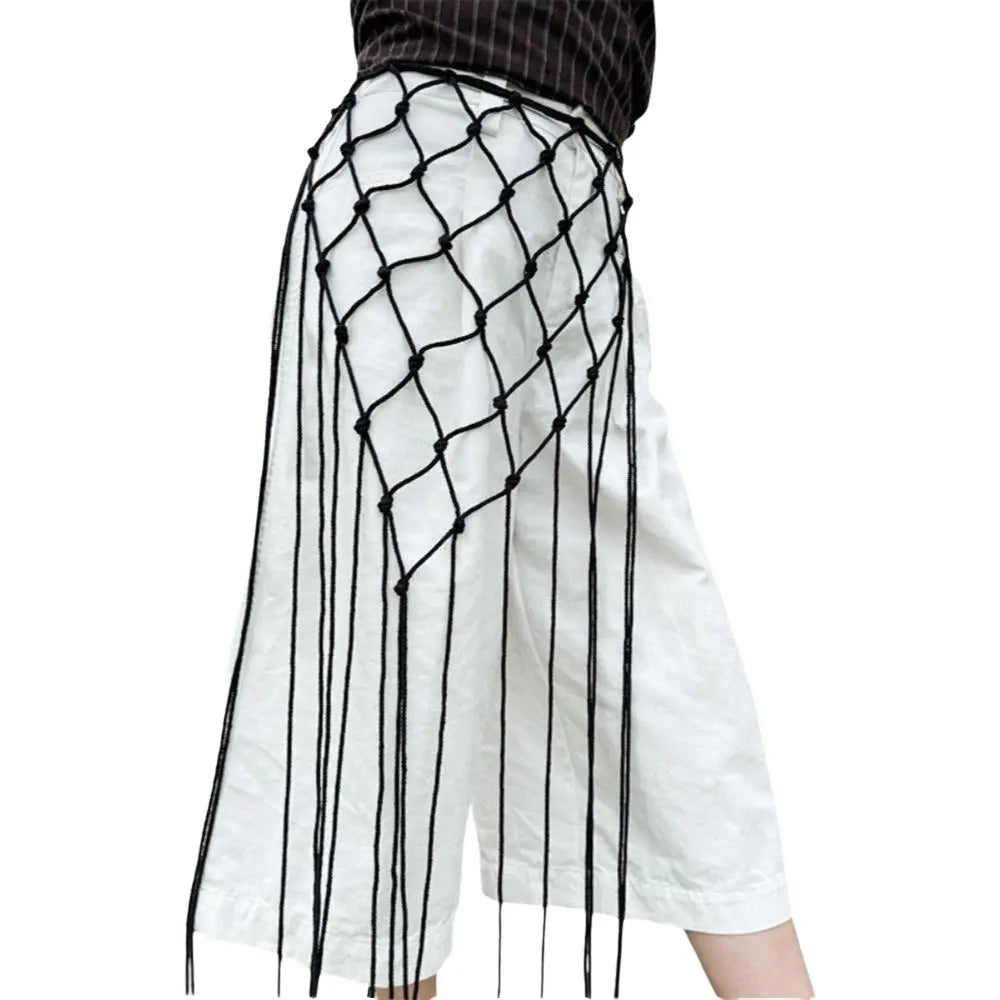 Bohemian Fringe Waist Belt – Handwoven Cotton Tassel Sash Fringe Waist Belt Nixie