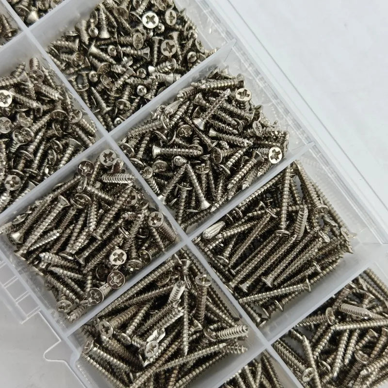 560-Piece M2 Self-Tapping Wood Screw Set – 8 Sizes Kit Screw Assortment Kit Nixie