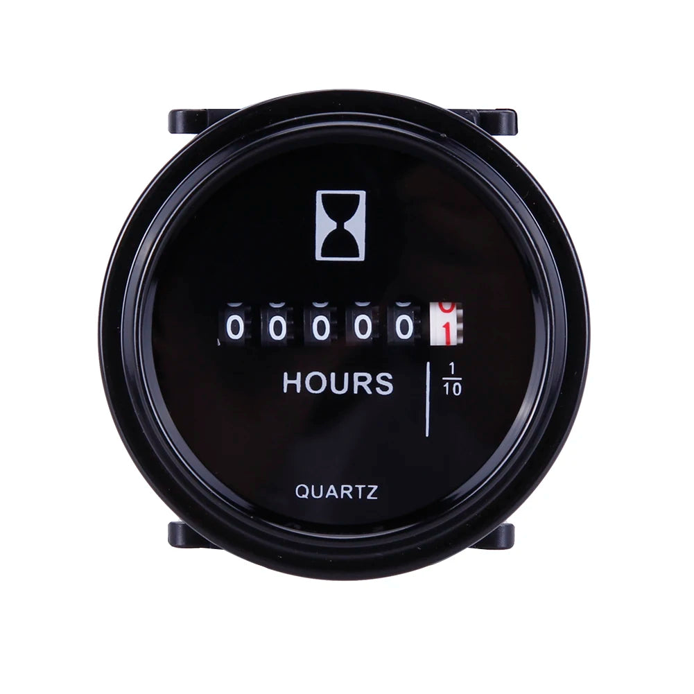 6V-80V Waterproof Digital Hour Meter Gauge | Marine & Auto Engine Hour Meter Nixie Red