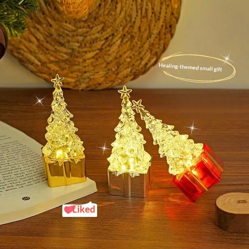 Crystal Christmas Tree LED Night Light | Warm Xmas Glow Decor LED Night Light Nixie