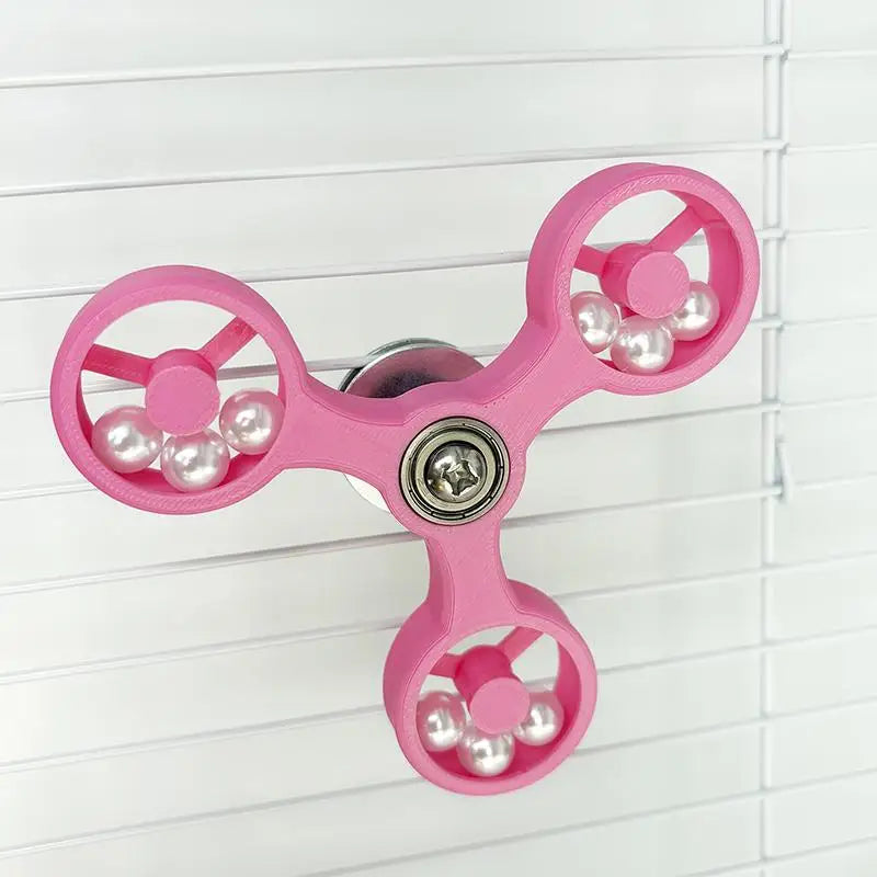 Rotating Spinner Wheel Bird Toy for Parrots & Parakeets Interactive Bird Toy Nixie pink