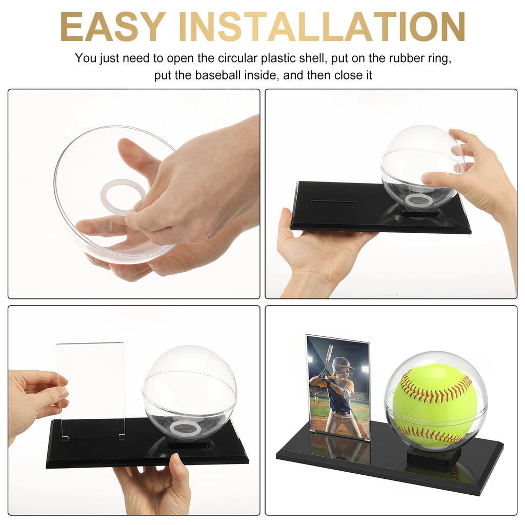 Acrylic Baseball Display Case – Clear Dustproof Softball Holder