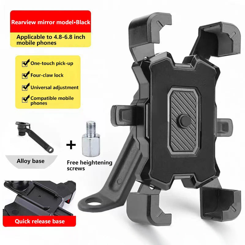 360° Rotatable Bike & Motorcycle Phone Holder Mount Bike Phone Mount Nixie Black