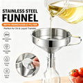 Stainless Steel Kitchen Funnel 3.94" with Strainer | Oil, Jam & Canning Kitchen Funnel Nixie Silver
