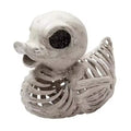 Halloween Skeleton Duck Resin Statue | Spooky Miniature Figurine Halloween Décor Figurine Nixie Light Grey