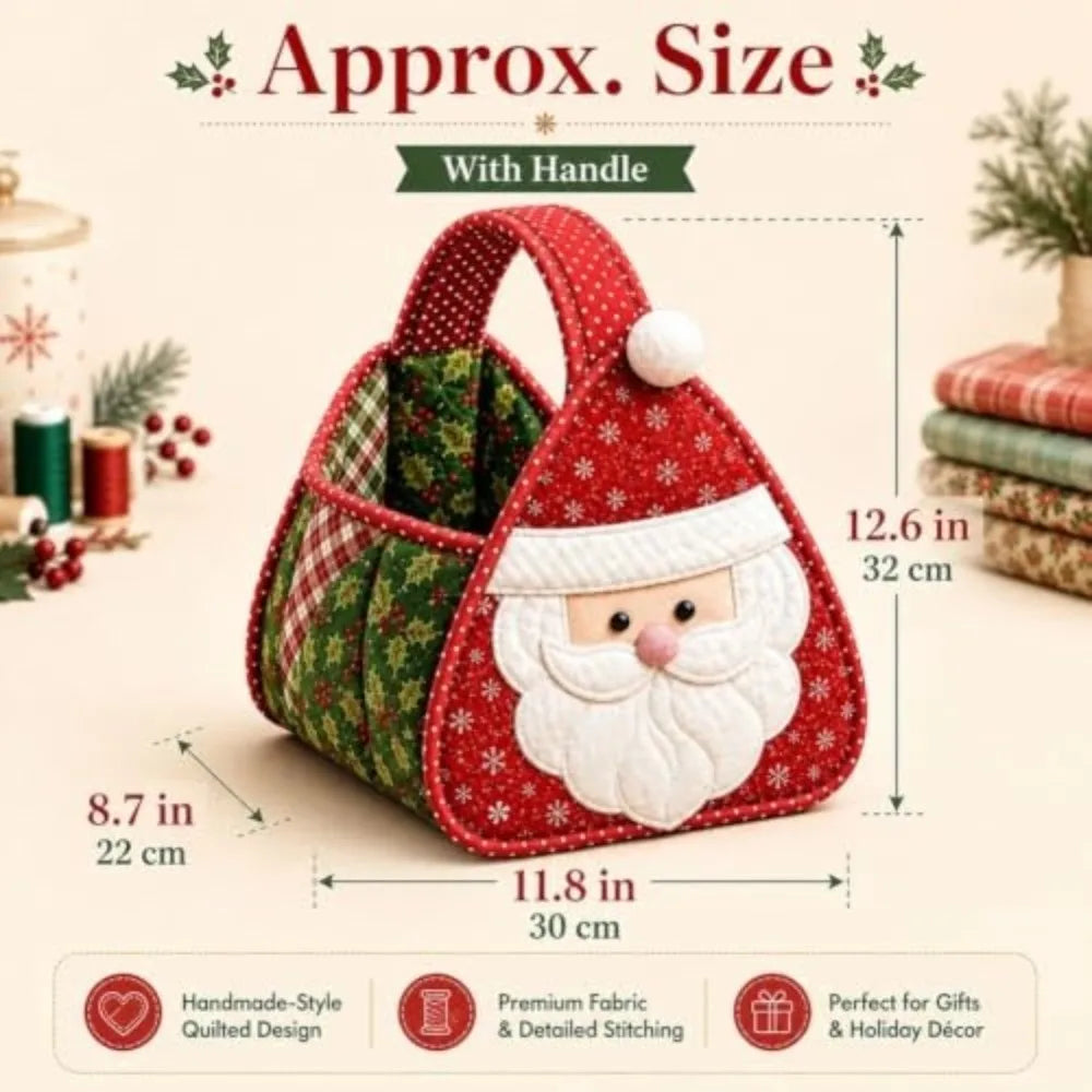 Christmas Quilted DIY Carry Basket – Foldable Fabric Craft DIY Craft Basket Nixie